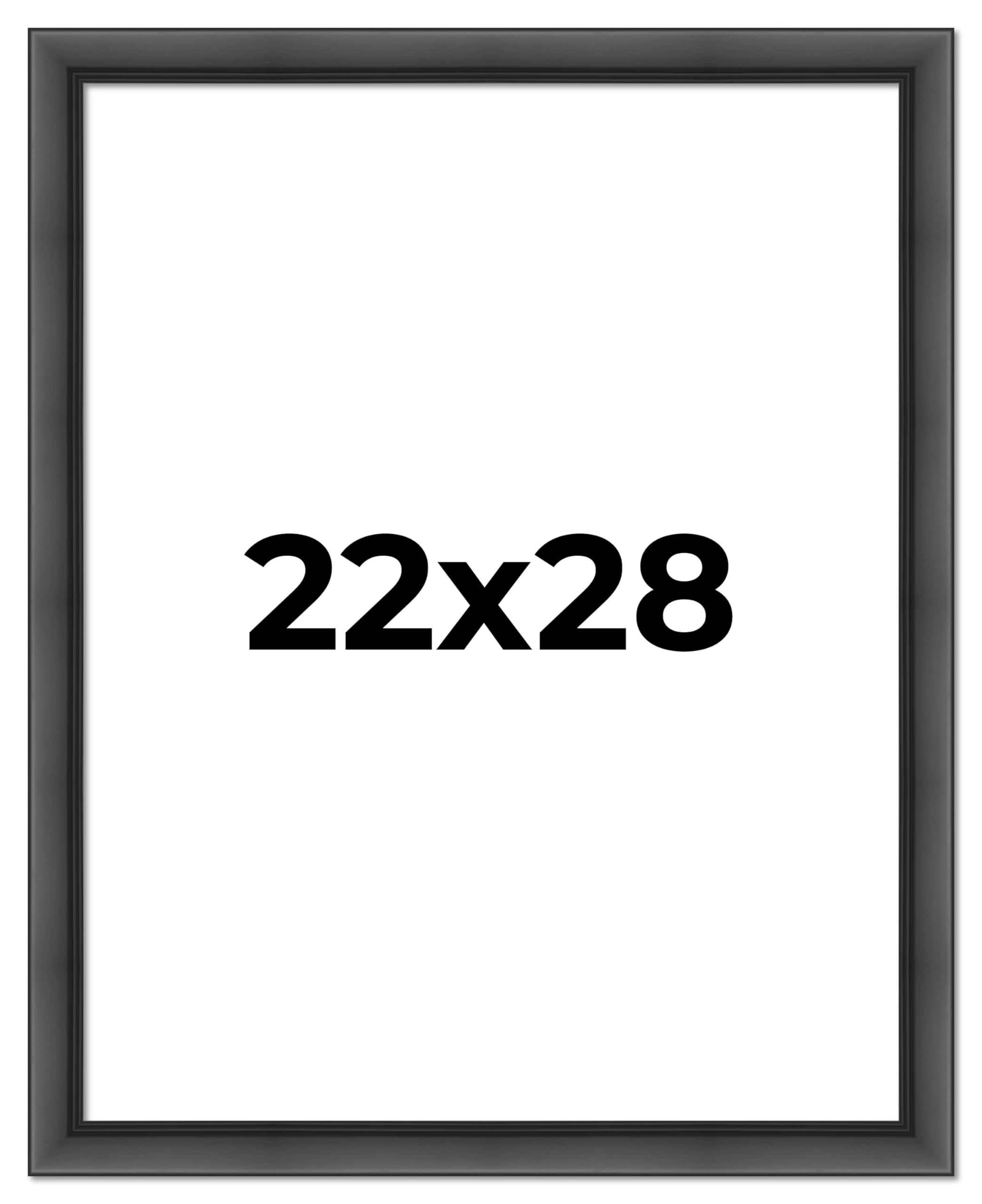 22x28 Inch Black Solid Wood Picture Frame - 1.5