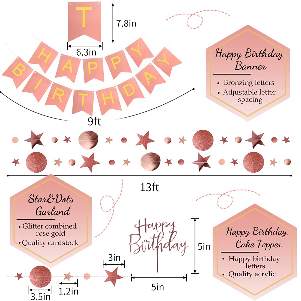 21st Birthday Party Decorations Set - Happy Birthday Banner, Cake Topper, Sash & 21 Foil Balloons for Women's Milestone Celebration | Perfect for Anniversary Decor, Backdrop & Special Occasions