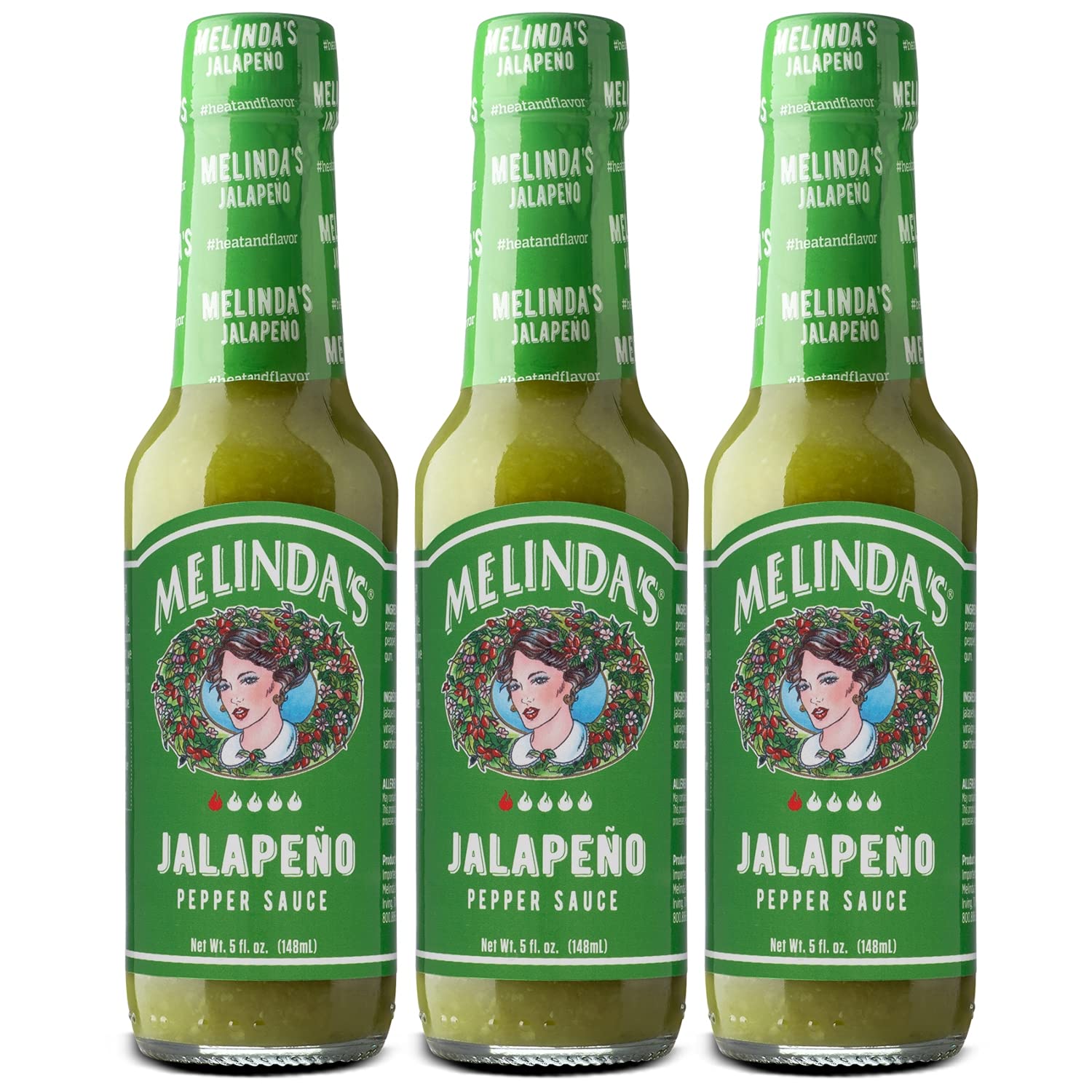 Melinda's Jalapeño Pepper Hot Sauce - 3 Pack of Spicy Mexican Hot Sauce for Tacos, Wings & Nachos - Gluten-Free & Vegan-Friendly