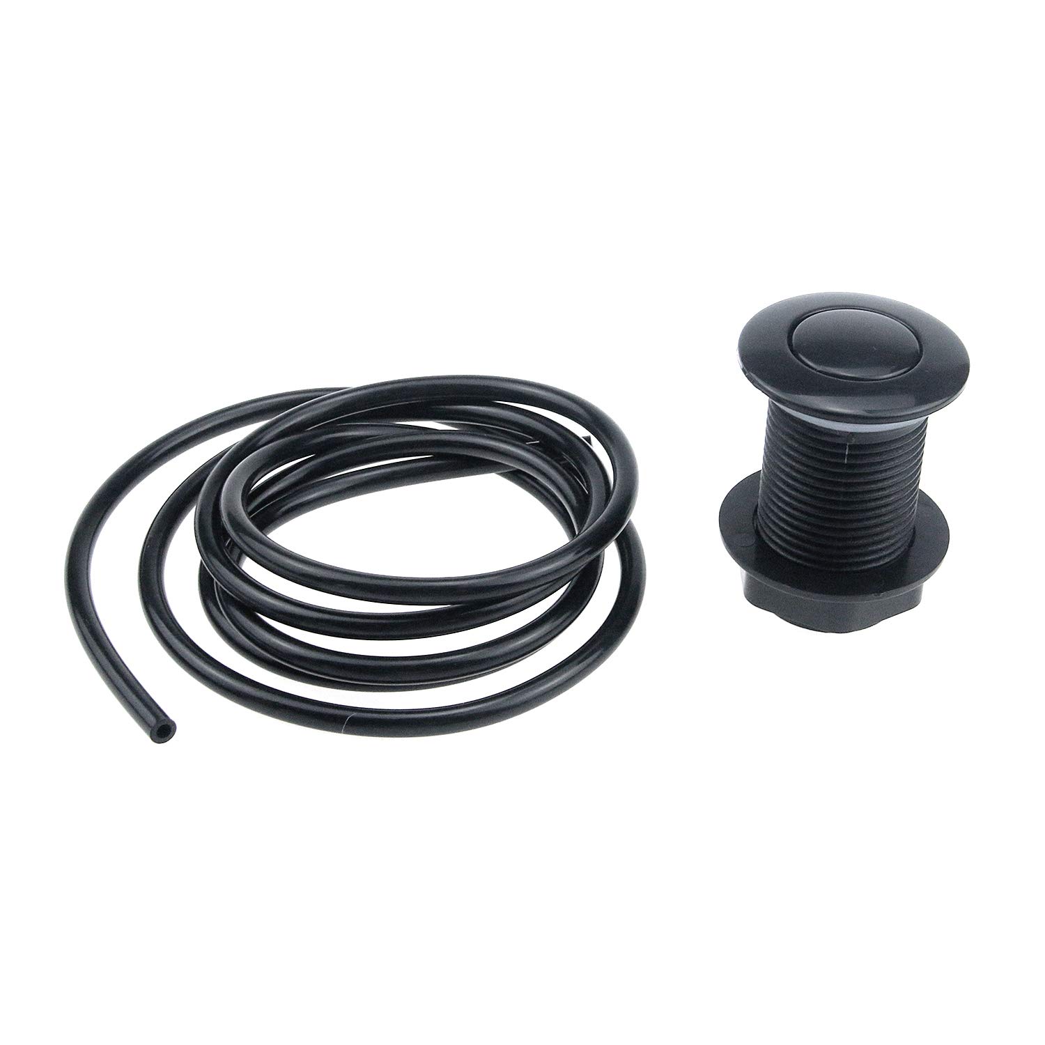 Air Activated Switch Button with 1.5m/5ft Air Hose for Sink Garbage Disposal - Matte Black - Easy Installation for Kitchen Sink Waste Disposal Systems