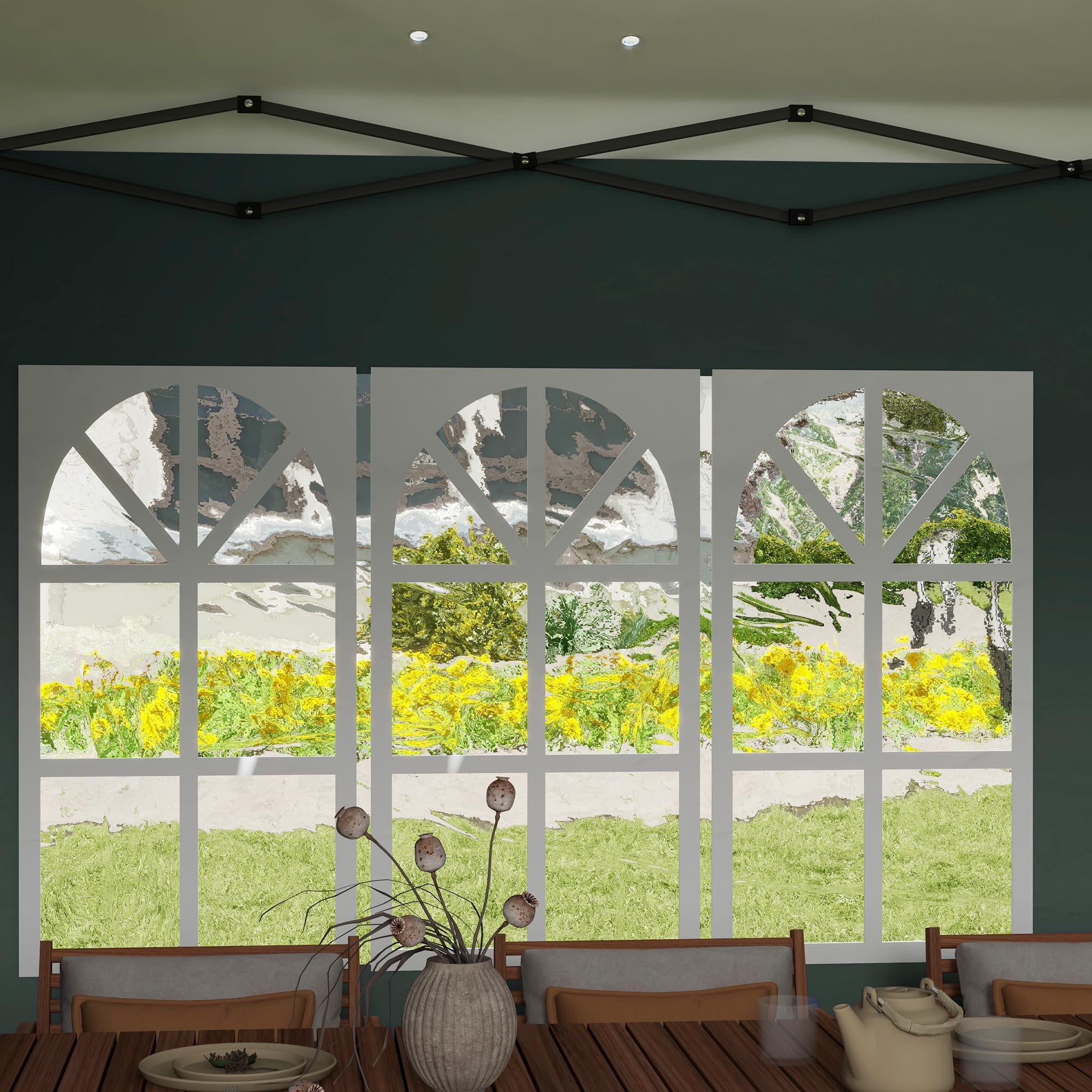 Outsunny 10' x 20' Heavy Duty Pop Up Canopy Tent with 4 Sidewalls & Carrying Bag - Instant Outdoor Gazebo for Parties, Garden, Patio, Camping, Beach, and Backyard Events