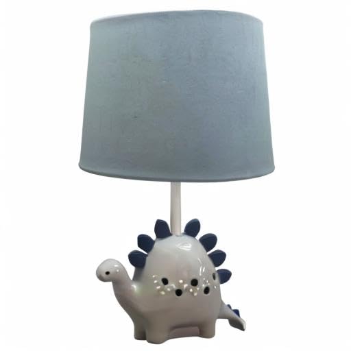 Levtex Baby Night Owl Table Lamp with Dinosaur Base & Blue Canvas Shade - 22