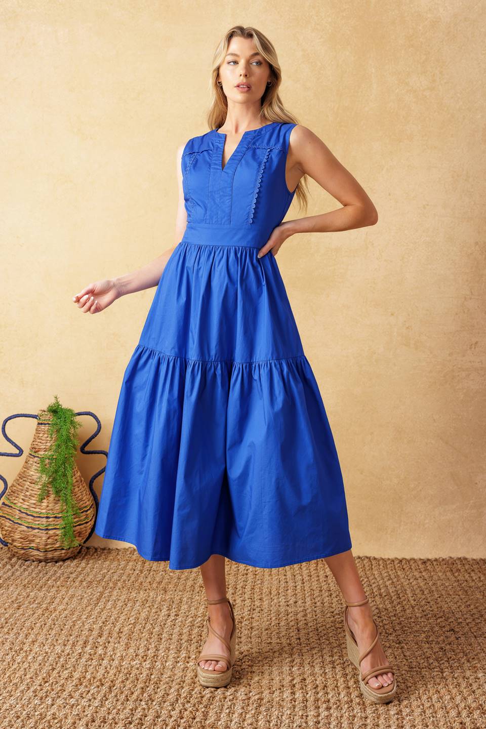 Mystic Mirage Woven Midi Dress for Women - Boho Flowy Summer Beach Dress for Vacation, Date Night & Casual Outings