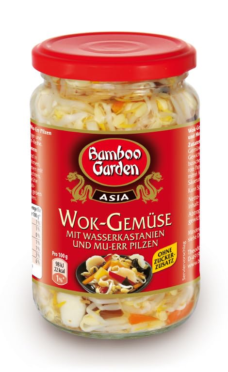 Organic Bamboo Garden Wok Vegetables, 330g (180g Drained Weight) - Premium Stir-Fry Mix for Asian Cuisine | Perfect for Quick Meals, Healthy Cooking & Vegan Recipes