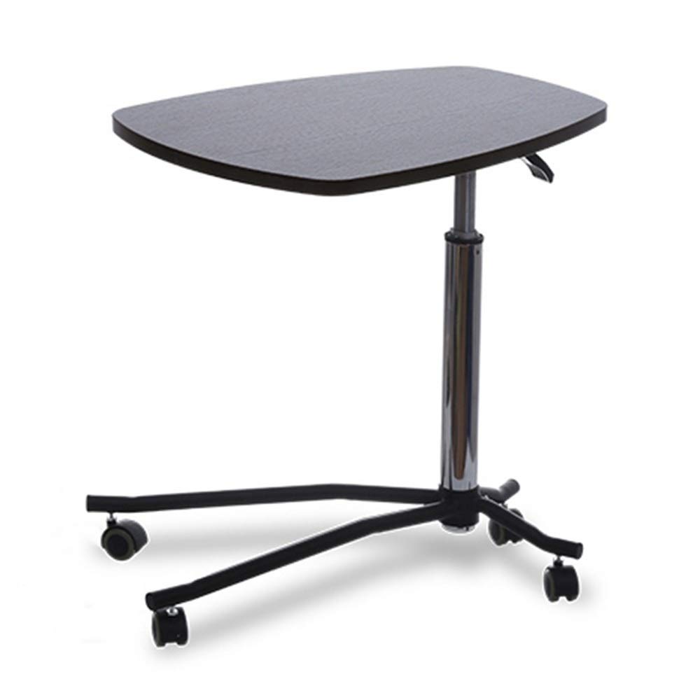 Adjustable Folding Laptop Desk Cart - Portable Over Bed Table with Height Adjustment for Hospital, Home Office & Dorm Use - Perfect for Work, Study, Dining & Projector Stand (Black)
