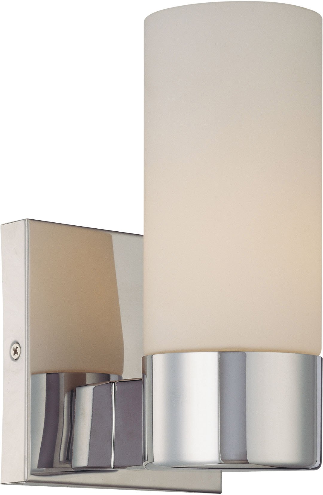 Minka Lavery 6211-77 Chrome Wall Sconce Light Fixture - Reversible Glass Shade, Damp Rated for Bathroom & Vanity, 60W Single Bulb - Perfect for Bathroom Lighting, Hallway Accent, and Bedroom Decor