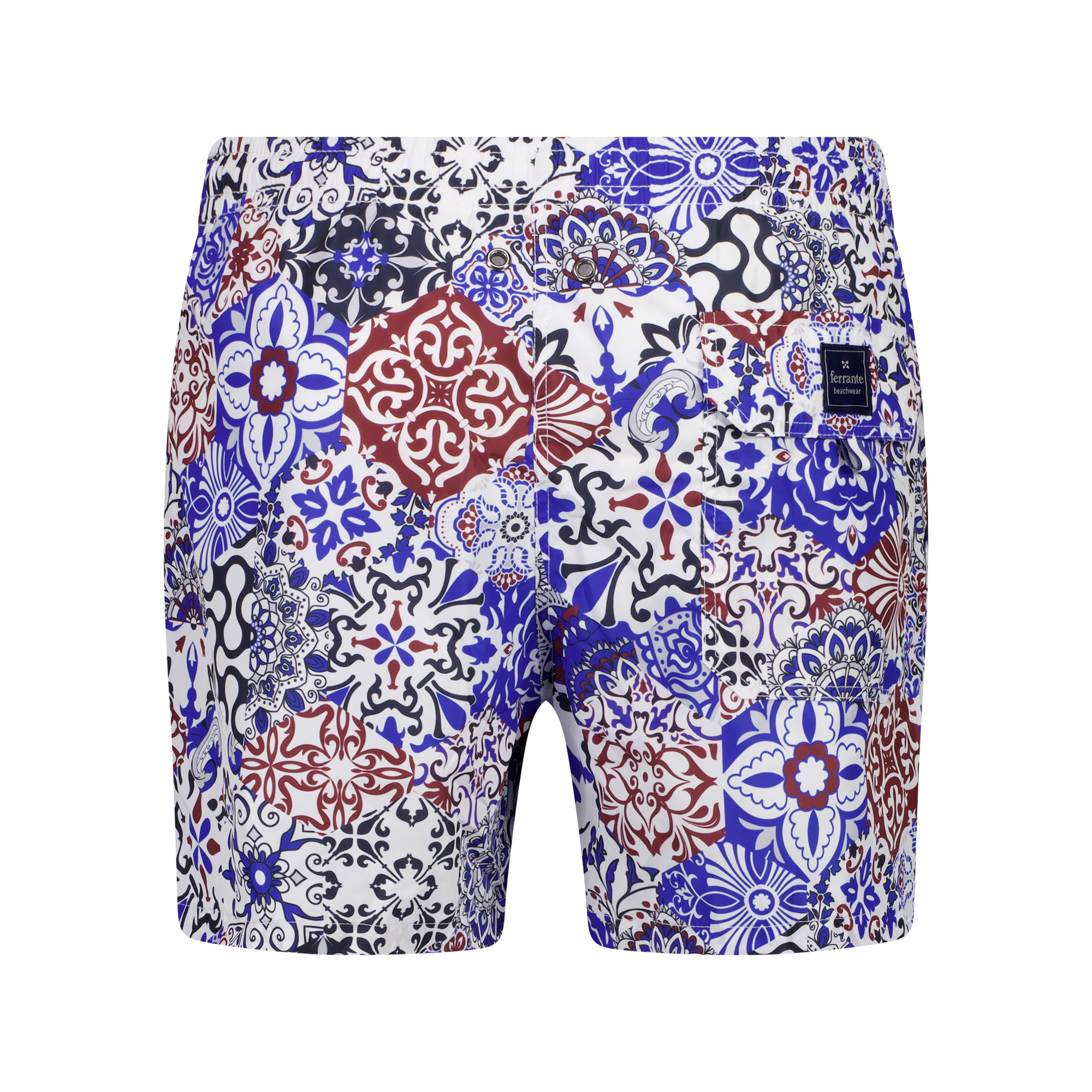 Ferrante Men's Swim Shorts - Quick Dry, UPF 50+ White Beach Shorts for Swimming, Surfing & Vacation | Lightweight & Comfortable for Pool, Beach & Outdoor Activities