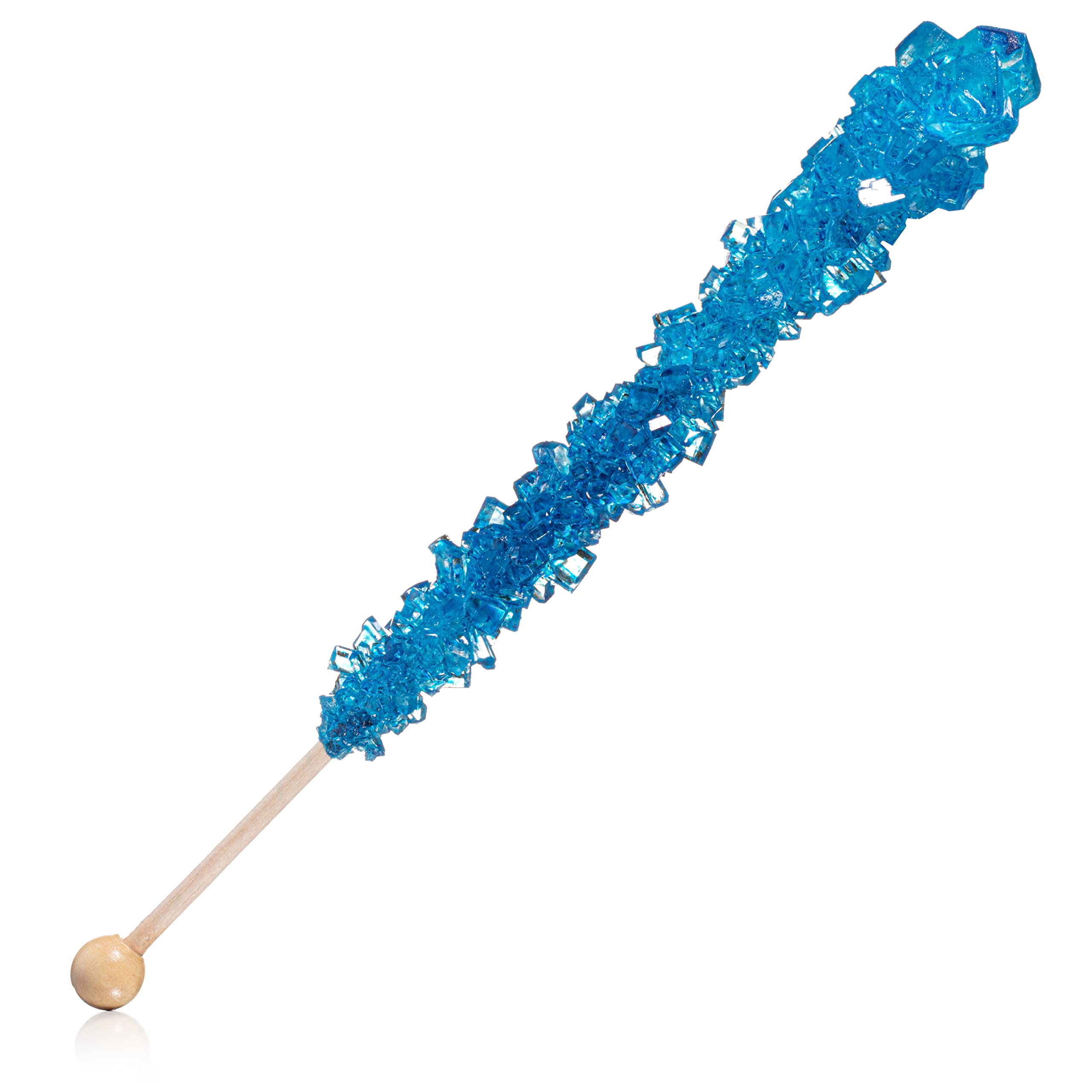 Blue Raspberry Flavored Rock Candy Sticks - Individually Wrapped Blue Rock Sugar Candy - Perfect for Party Favors, Baby Showers & Gift Baskets