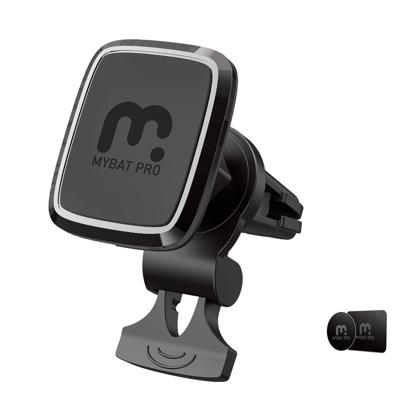 MyBat Pro Universal Magnetic Phone Holder for Car - Strong Vent Mount with 4 Integrated Suction Magnets, Compatible with All Smartphones (iPhone, Samsung, Android) - Perfect for Hands-Free Driving, GPS Navigation & Road Trips