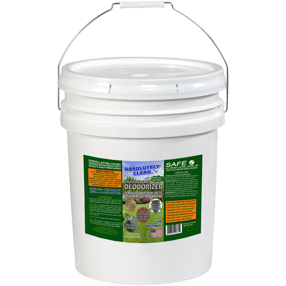 Natural Enzyme Outdoor Odor Eliminator Spray - Vet Approved for Grass, AstroTurf, Dog Runs, Patios, Decks & Fences | Instantly Neutralizes Strong Pet Odors | Perfect for Backyards, Kennels & Outdoor Living Spaces