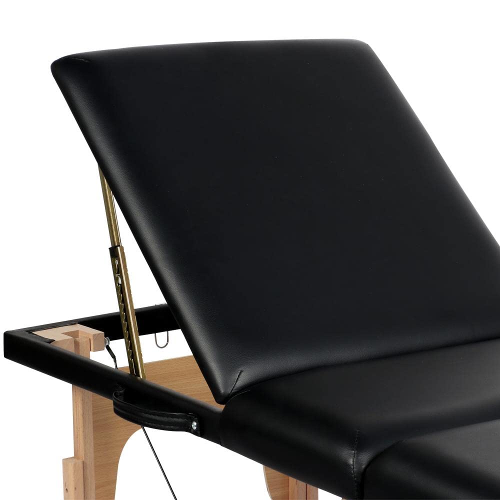 Yaheetech Portable Folding Massage Table - 60cm Wide 3-Section Spa Beauty Bed for Tattoo & Therapy - Lightweight Wooden Frame - Perfect for Home, Salon & Mobile Massage Services