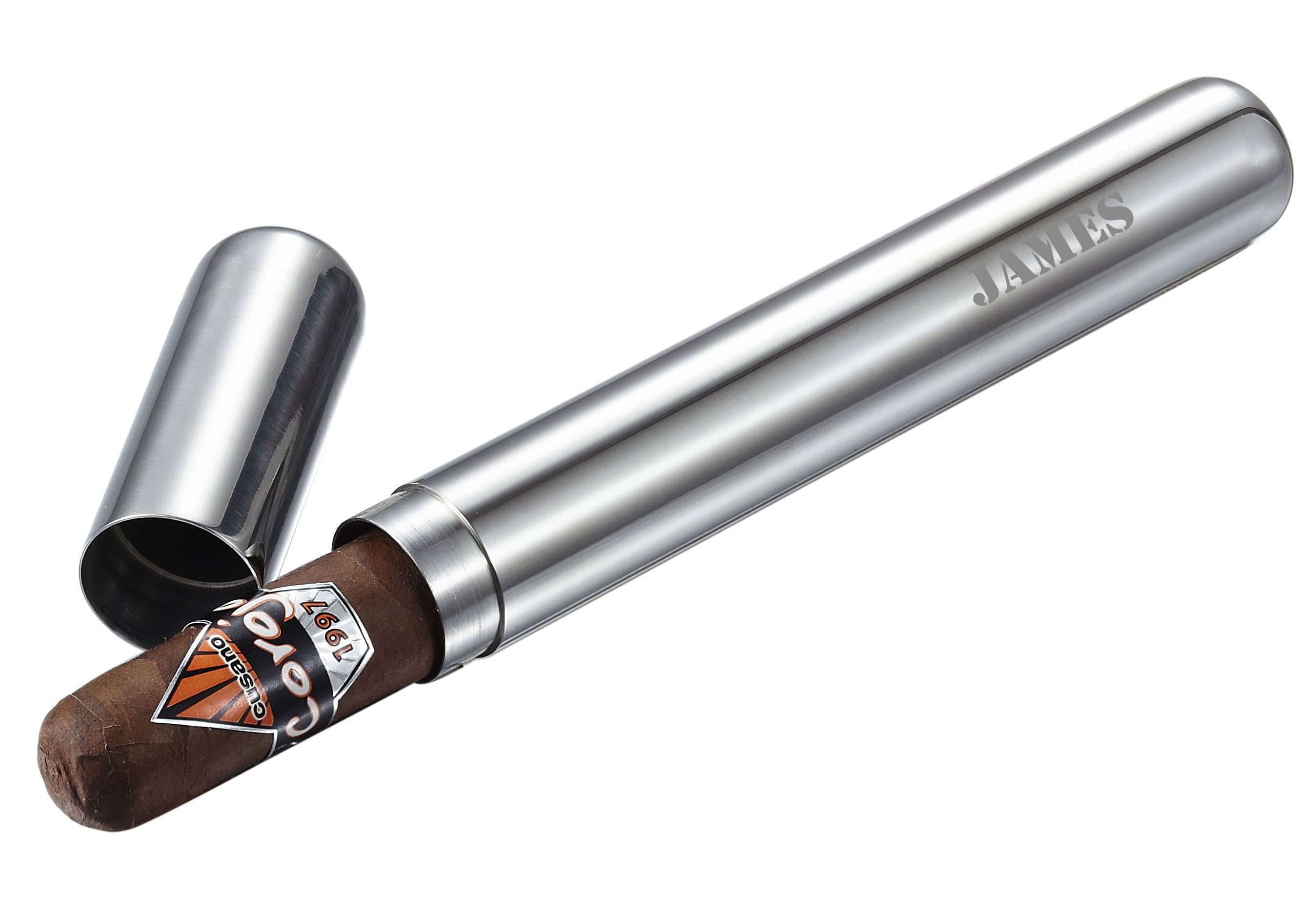 Premium Stainless Steel Cigar Tube - Airtight Travel Humidor for Cigars - Perfect for Outdoor Adventures, Camping & Gifting