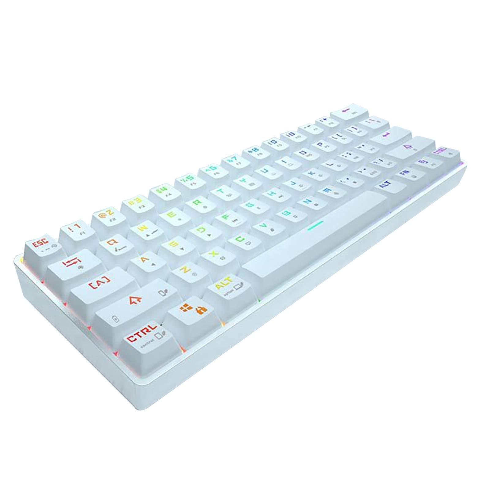 DK61 61-Key Bluetooth/Wired Dual-Mode Mechanical Gaming Keyboard - RGB Backlit, Hot-Swappable Switches for PC/Mac Gamers - Perfect for Esports, Office Work & Typing Enthusiasts