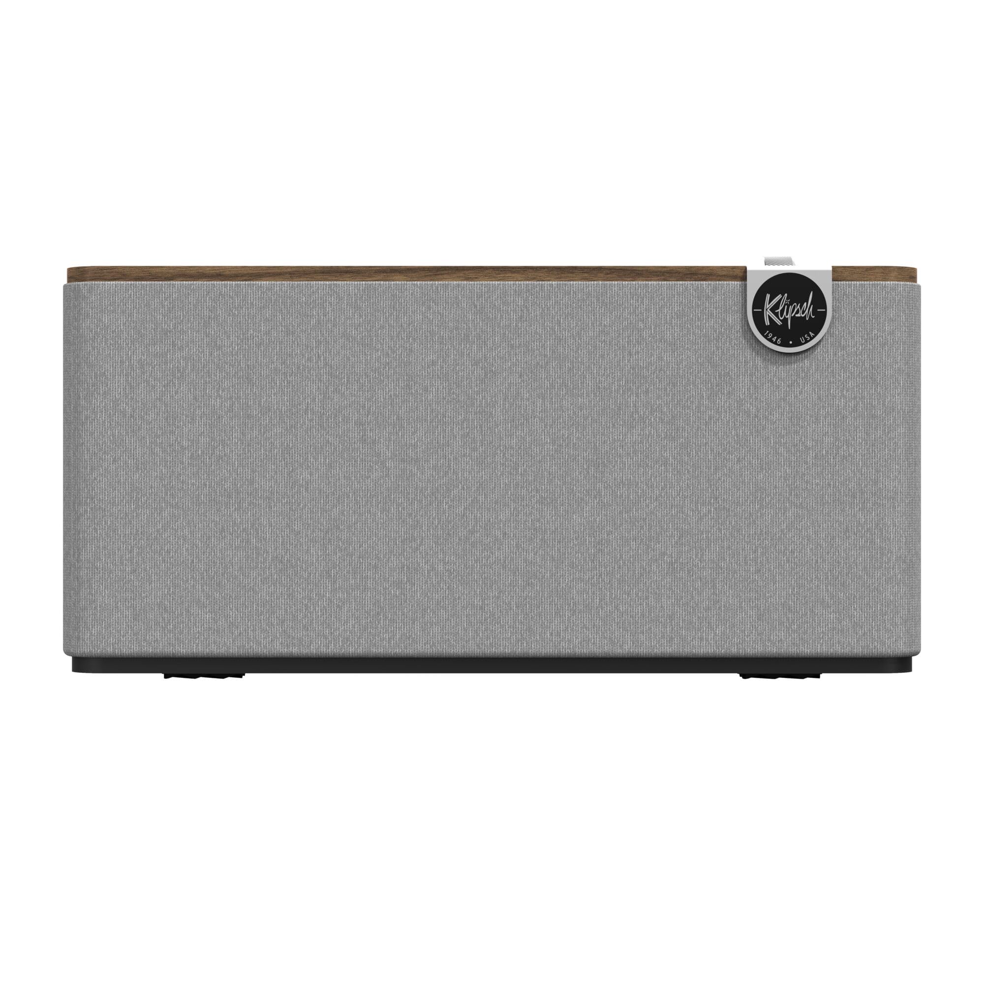 Klipsch The Three Plus Premium Wireless Bluetooth Speaker - High-Fidelity Sound, Walnut Finish for Home, Office, and Outdoor Entertainment