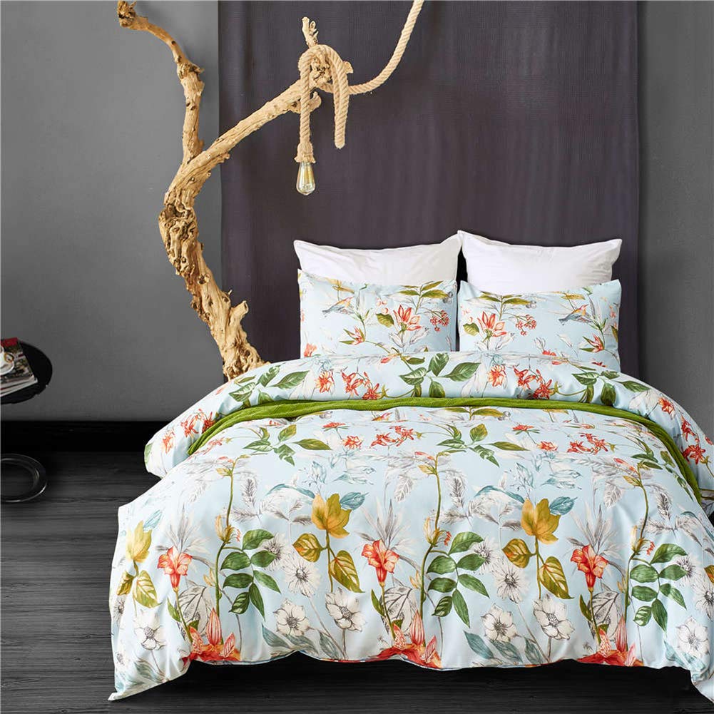 TOPCHANCES Botanical Printed Comforter Set - 100% Microfiber Bedding Set (Twin, Color #7988) | Soft & Breathable Duvet Cover for Kids, Teens & Guest Rooms | Perfect for Spring & Summer Bedding