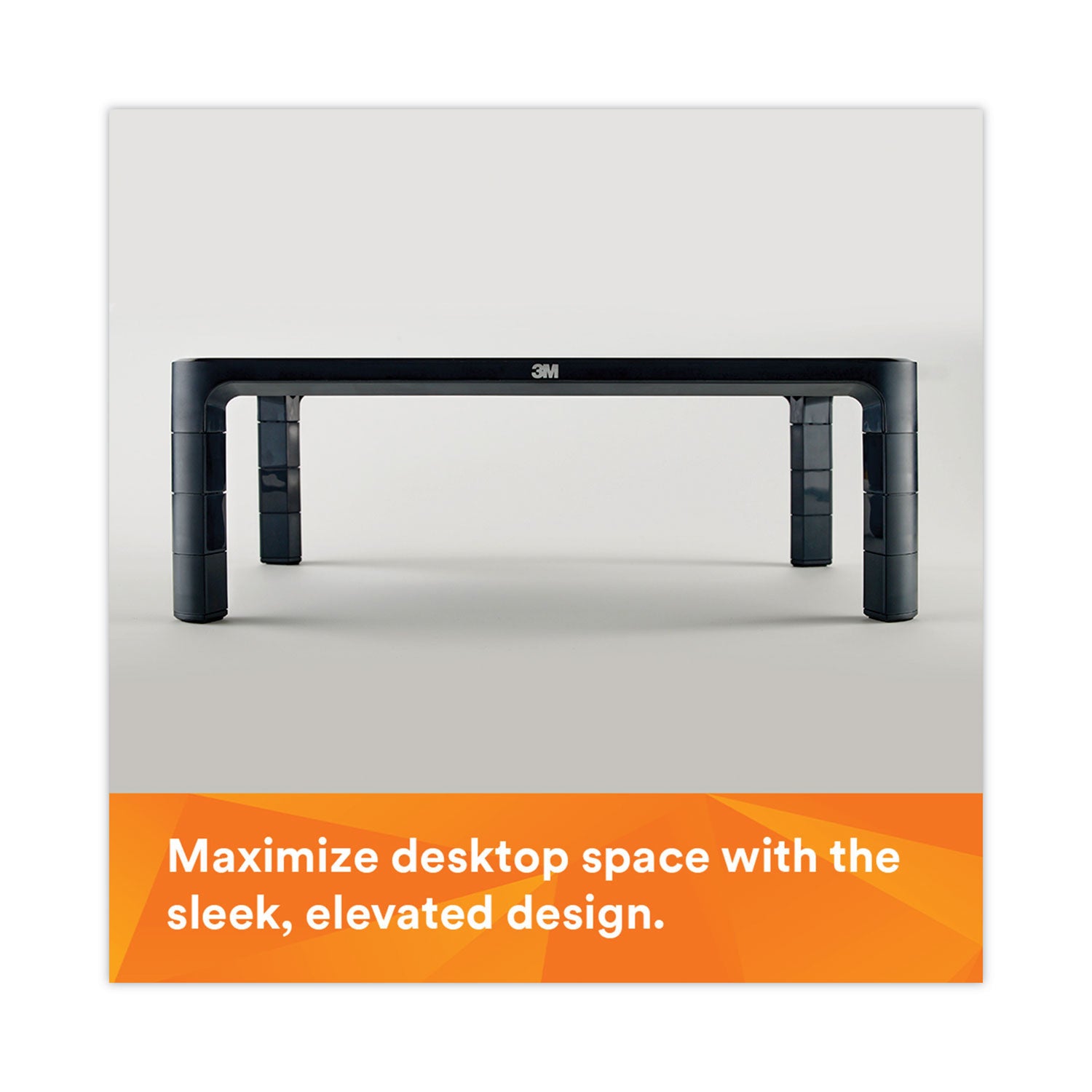 3M™ Adjustable Monitor Stand - Ergonomic Black Desk Riser (16