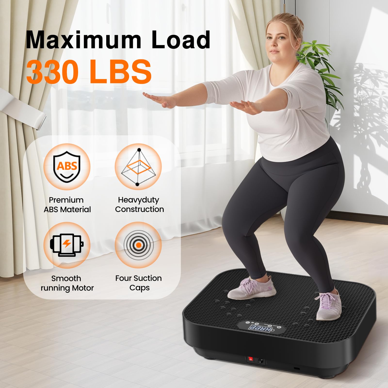 2025 Upgraded Vibration Plate Exercise Machine - 330 Lbs Capacity Full Body Workout Platform with 8 Modes for Weight Loss & Lymphatic Drainage | Home Gym Equipment for Toning, Circulation & Relaxation