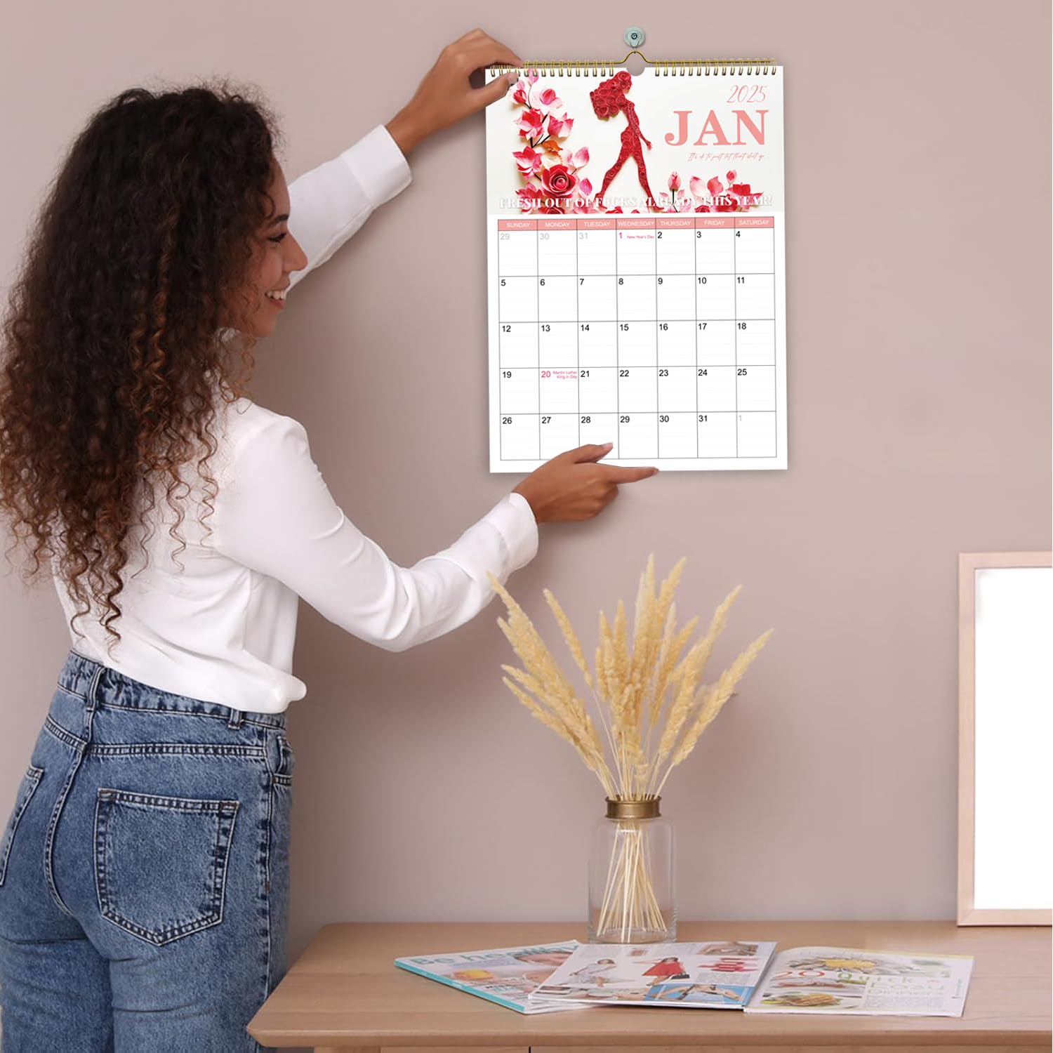 2025 F*ck It Wall Calendar - 12-Month Funny Swear Word Planner for Women | Motivational Office & Home Decor | Perfect Stress Relief Gift for Christmas & New Year (11×8.5 Inches) - Great for Work Desks, Home Offices & Gifting to Tired Friends