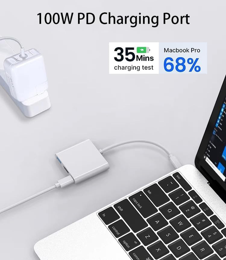 4K USB C to HDMI Adapter with 100W PD & USB 3.0 Port - Digital AV Converter for MacBook Pro, iPad Pro, iPhone 15, Switch & USB-C Devices - Perfect for Home Office, Gaming & Presentations