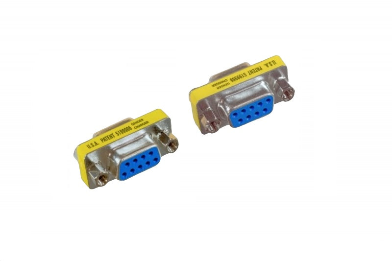 DB9 Female to Female D-Sub Serial Mini Gender Changer Adapter - 6 Pack for Computer, Printer & Industrial Equipment Connection
