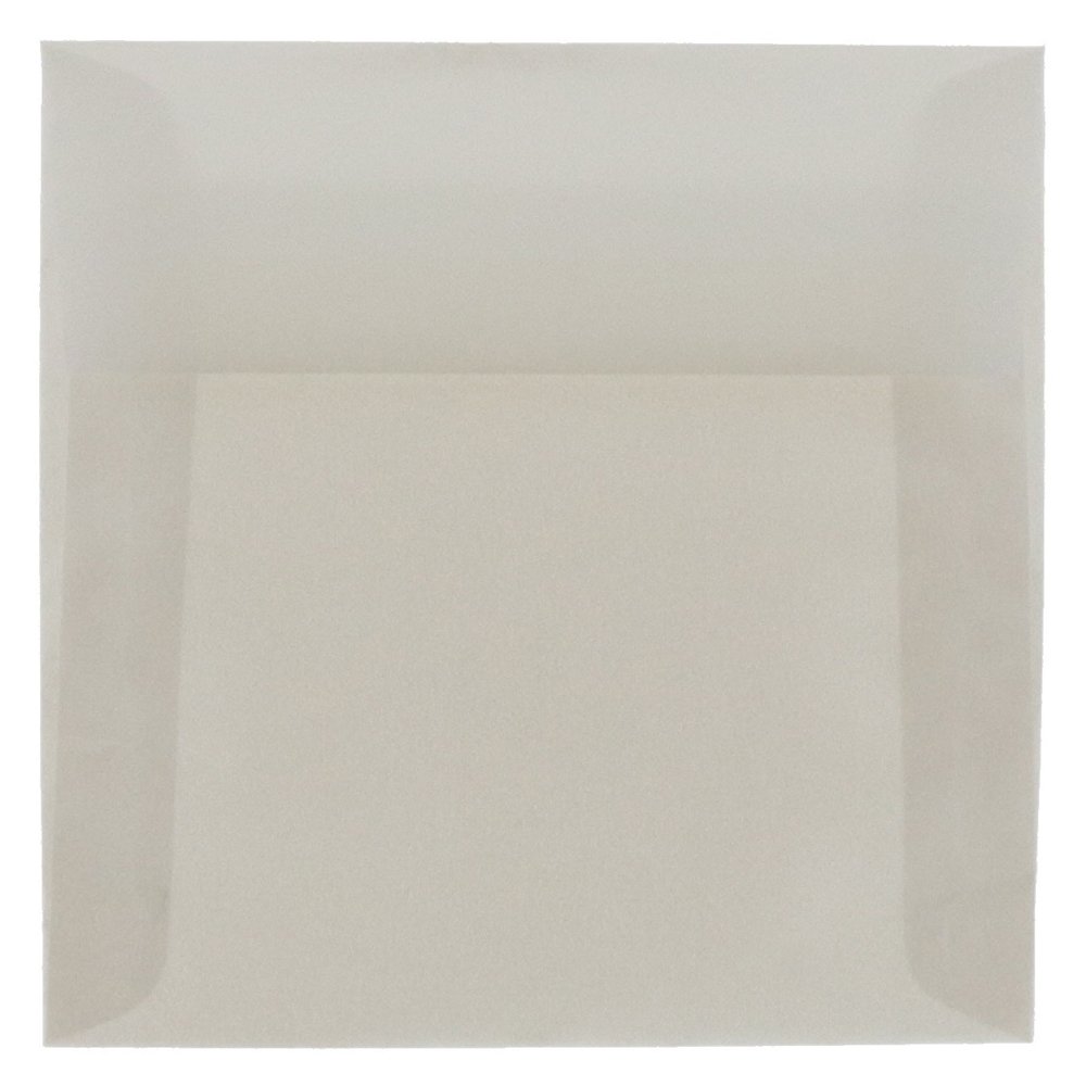 JAM PAPER 5.5 x 5.5 Inch Square Translucent Vellum Envelopes for Invitations - Platinum Silver (Pack of 250) | Perfect for Wedding Invites, Greeting Cards, Party Favors & Business Correspondence
