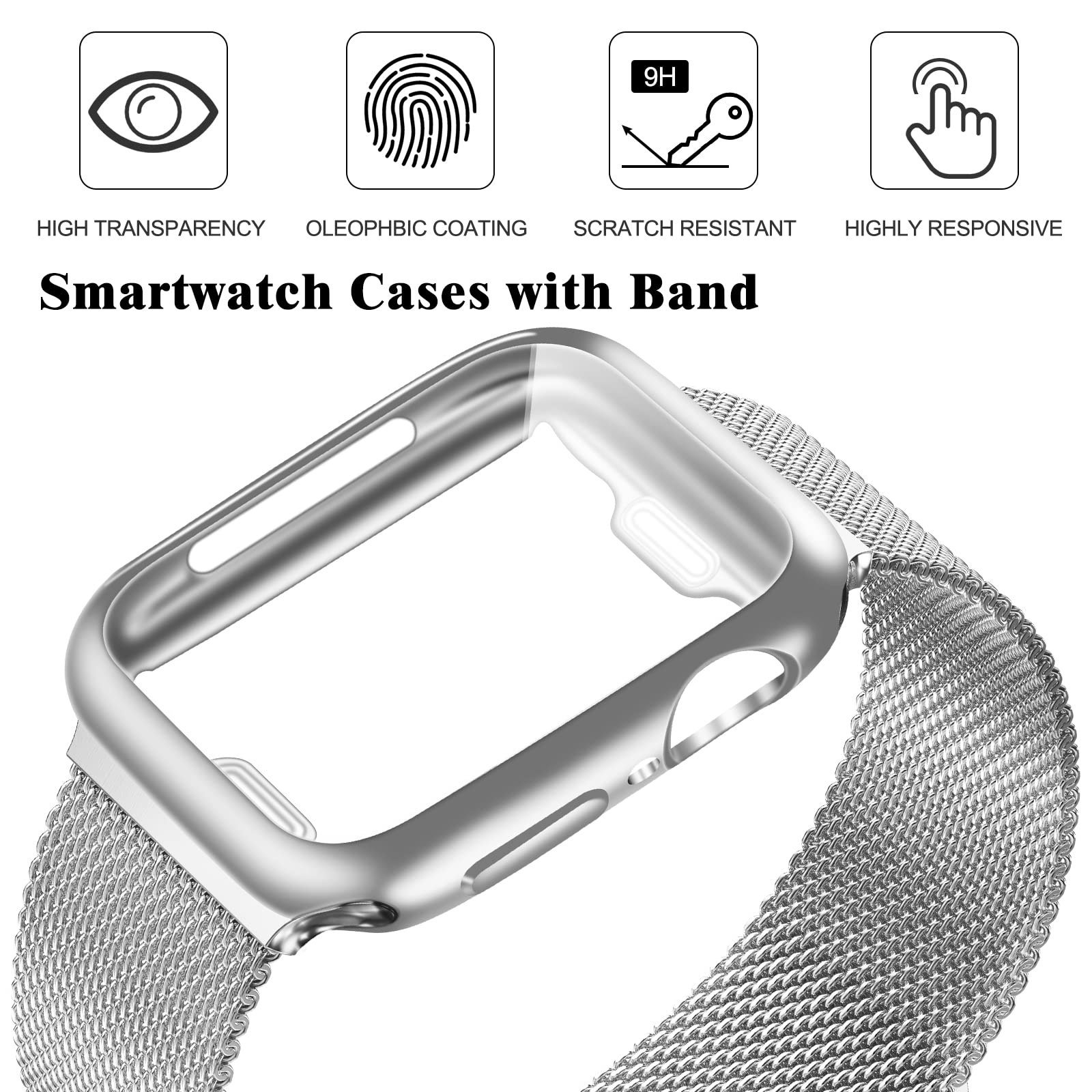 Premium Stainless Steel Milanese Loop Band for Apple Watch 41mm - Magnetic Mesh Strap Compatible with iWatch Series 10/9/8/7/6/5/4/3/2/1 & SE - Adjustable Luxury Replacement Band for Women & Men (Silver) | Perfect for Workouts, Office Wear & Everyday Fashion Accessory