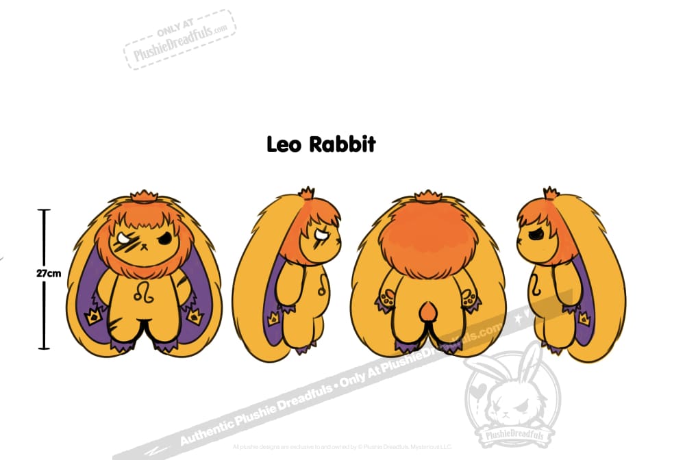 Plushie Dreadfuls Leo Rabbit Stuffed Animal - Soft Cuddly Toy for Kids, Autism Comfort & Anxiety Relief | Perfect Gift for Birthdays, Bedtime & Emotional Support