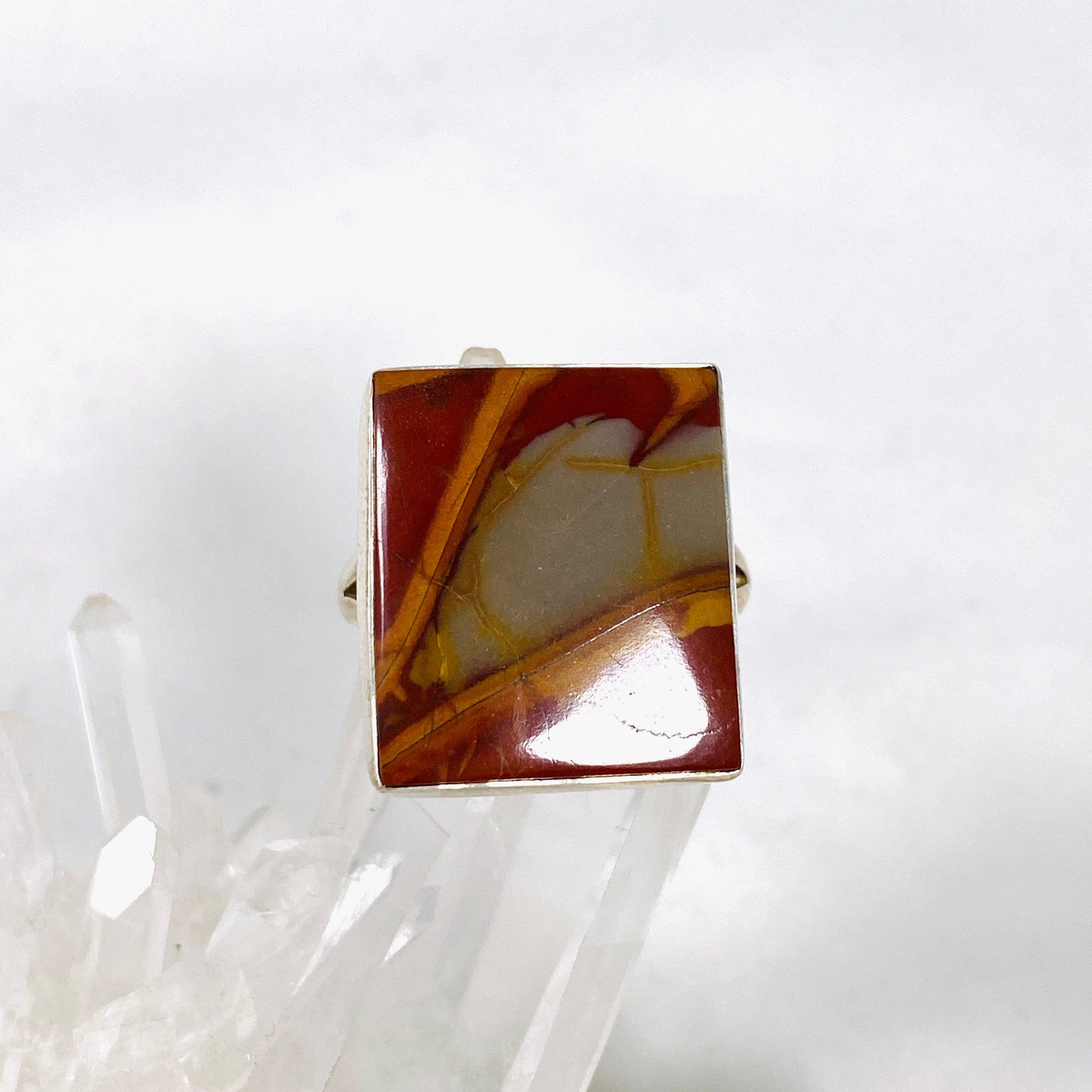 Natural Pilbara Noreena Jasper Rectangular Ring - Size 11 - KRGJ2225 - Handmade Gemstone Jewelry for Women - Perfect for Boho Style, Gift Giving & Spiritual Healing