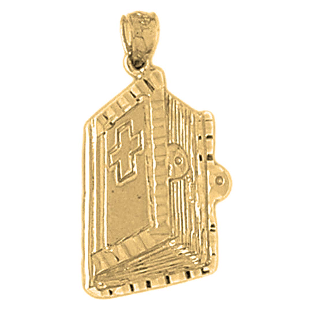 14K Yellow Gold-Plated 925 Silver Holy Bible Pendant Necklace - Religious Jewelry for Women & Men - Perfect for Church, Weddings & Daily Faith Inspiration