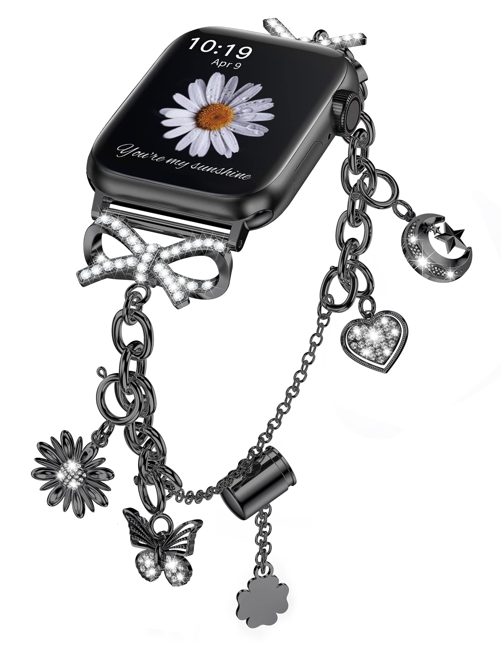 Elegant Stainless Steel Diamond Bling Bracelet for Apple Watch 41/40/38/44/45/46/49/42mm - Compatible with iWatch Series 10/9/8/7/6/5/4/3/Ultra/SE - Women's Fashion Jewelry Accessory for Work, Party & Special Occasions