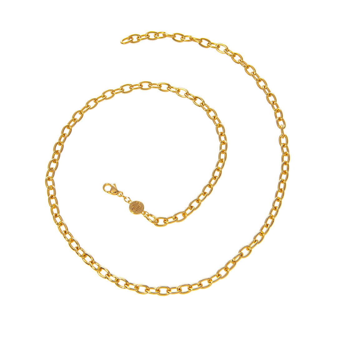 Goldbug Collection Thick Cable Chain Necklace for Women - 18K Gold Plated Chunky Link Necklace Jewelry - Perfect for Layering, Everyday Wear & Special Occasions