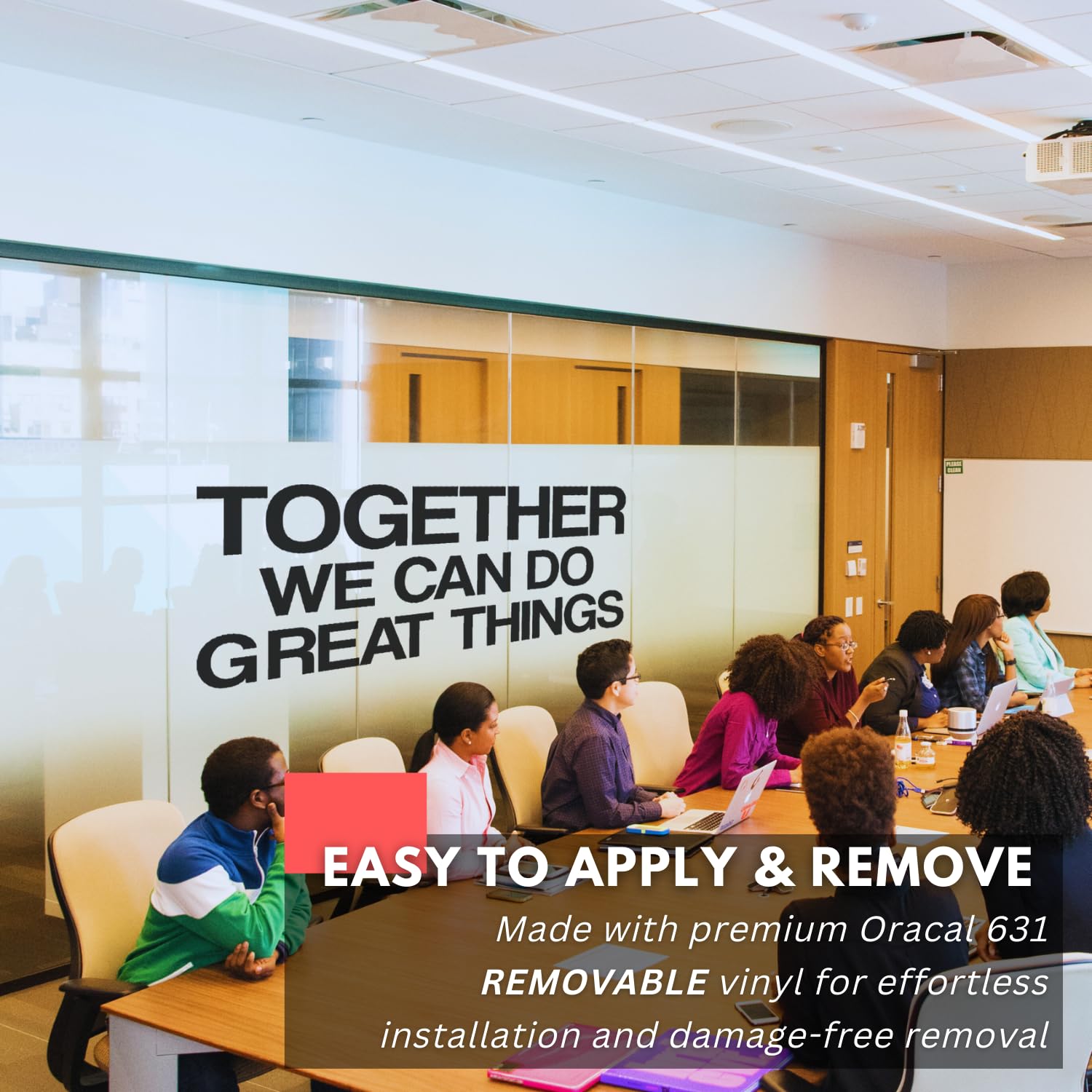 Large 'Together We Can Do Great Things' Vinyl Wall Decal - Inspirational Office Decor, Motivational Work Wall Art, Teamwork Quote Business Sign - Perfect for Office, Home Office, Conference Rooms & Workspace Motivation