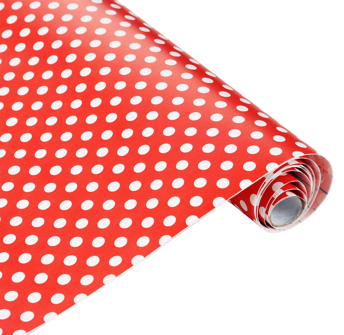 Self-Adhesive Red Polka Dot Vinyl Contact Paper - 17.7x78.7 Inch Shelf Liner for Drawers, Cabinets & Furniture | Waterproof Decorative Film for DIY Wall Crafts, Kitchen & Home Organization