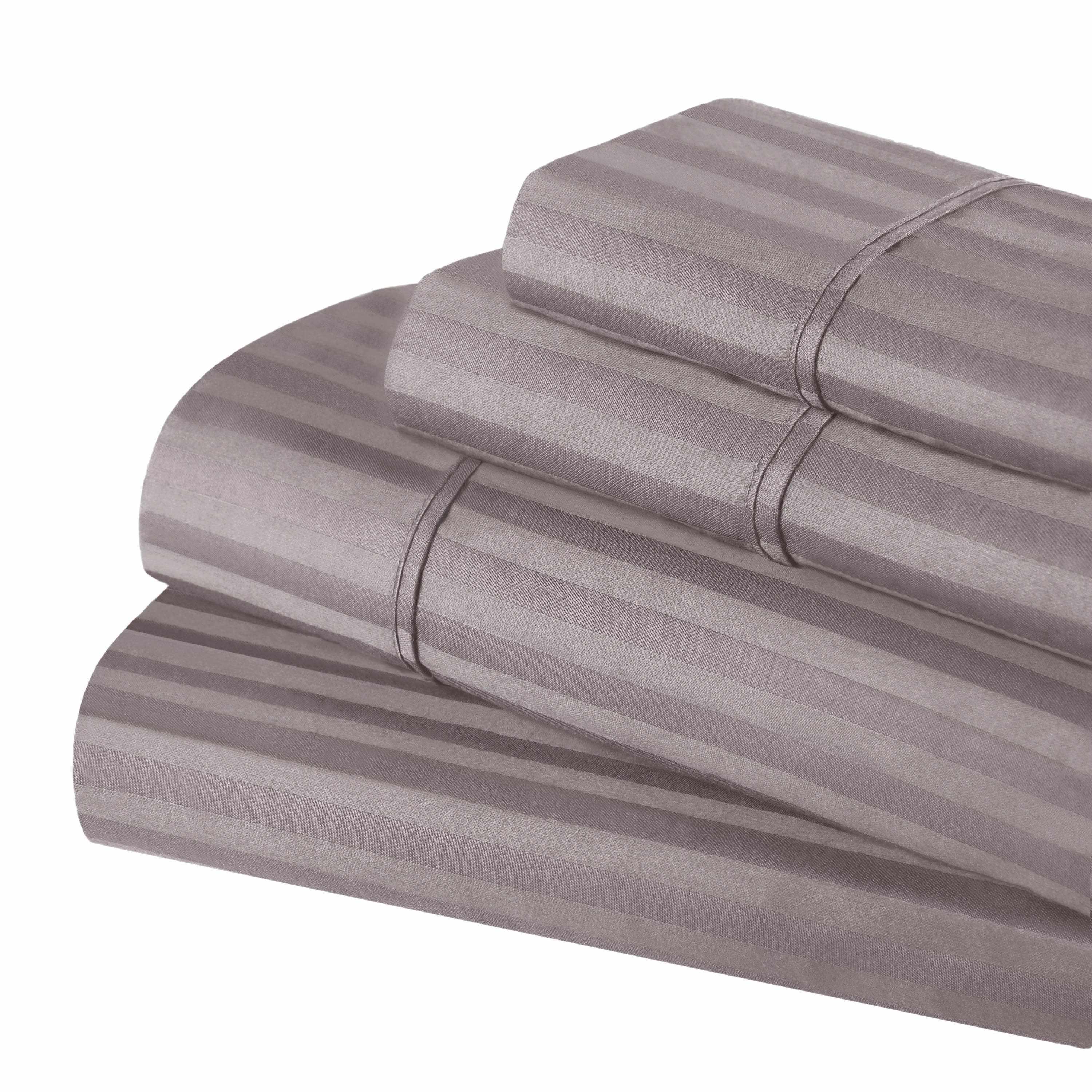 Premium Egyptian Cotton 300 Thread Count Sheet Set - Deep Pocket Fitted, Flat & Pillowcases - Soft Luxury Bedding for Master Bedroom or Guest Room