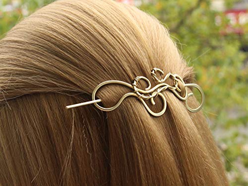 Hammered Hair Clip Barrette with Hair Stick - Unique Hair Accessories for Women | Perfect for Weddings, Parties & Everyday Styling