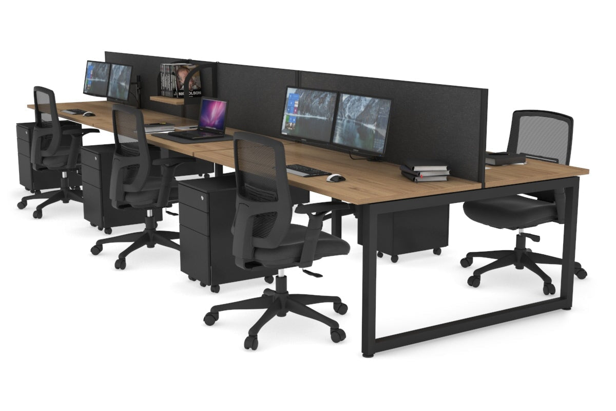 Quadro Loop Legs 6-Person Office Workstation Desk [1800L x 700W] - Modern Collaborative Workspace Solution for Team Projects & Open Office Layouts