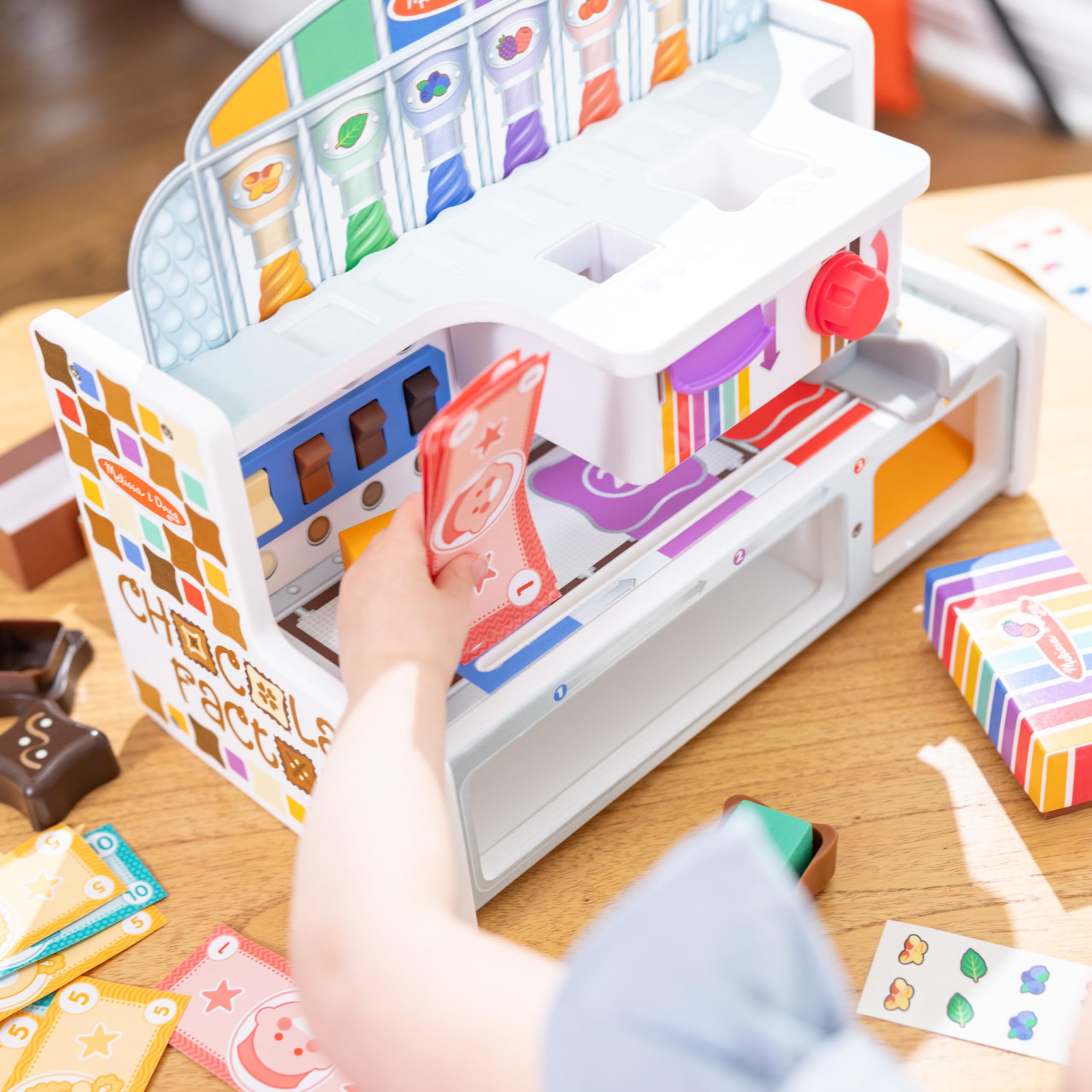 Melissa & Doug Wooden Chocolate Factory Pretend Play Set - Kids Candy Maker Toy with Play Food for Boys & Girls Ages 3+ | FSC-Certified Wood | Birthday Gift & Imaginative Play for Preschoolers