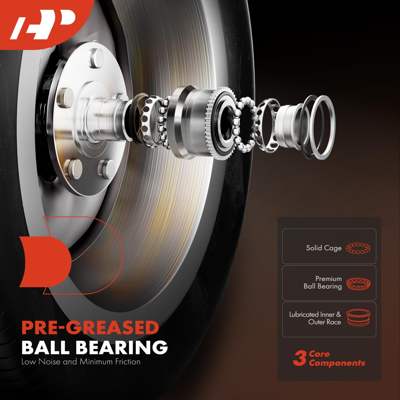 Premium 2-Pack Rear Wheel Bearing & Hub Assembly - 5-Lug Fit for 2009-2013 Toyota Matrix & 2009-2010 Pontiac Vibe (AWD Models Only) - Durable Replacement for Smooth & Quiet Driving, Perfect for City Commutes & Road Trips