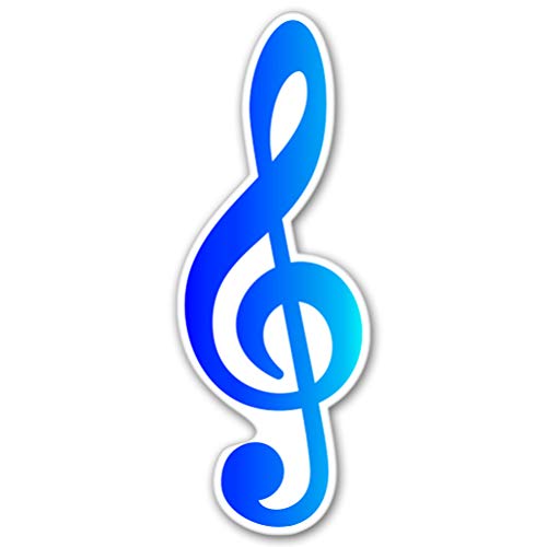 AK Wall Art Treble Clef Blue Vinyl Sticker - Waterproof Decal for Car, Phone, Helmet, Laptop - Multiple Sizes Available - Perfect for Music Lovers & DIY Home Decor