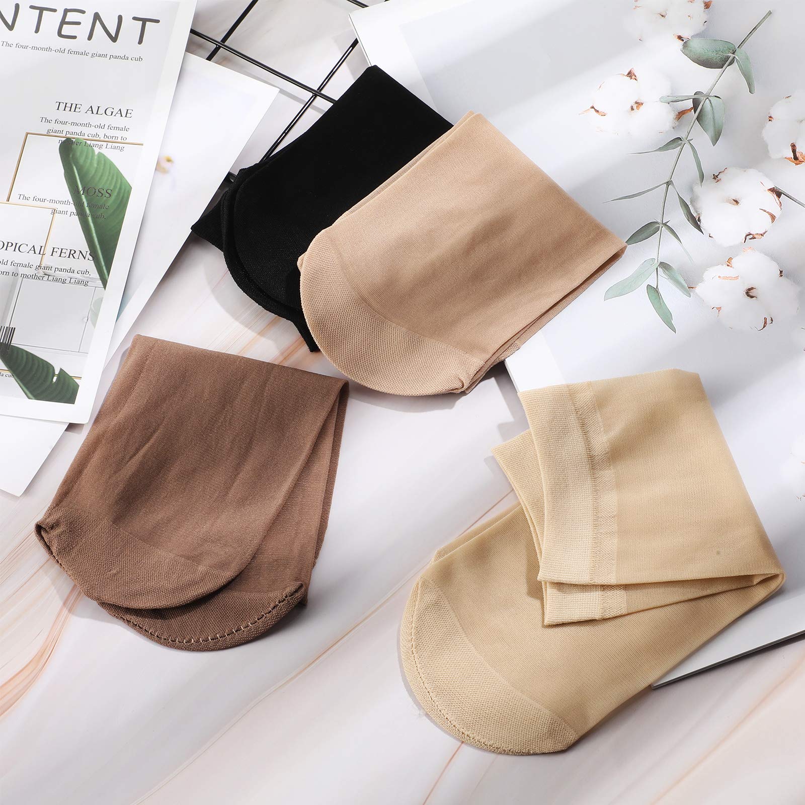 Geyoga 40 Pairs Women's Sheer Nylon Socks - Breathable Ankle Socks, Soft & Silky Short Socks for Everyday Wear, Work, Yoga & Casual Outfits