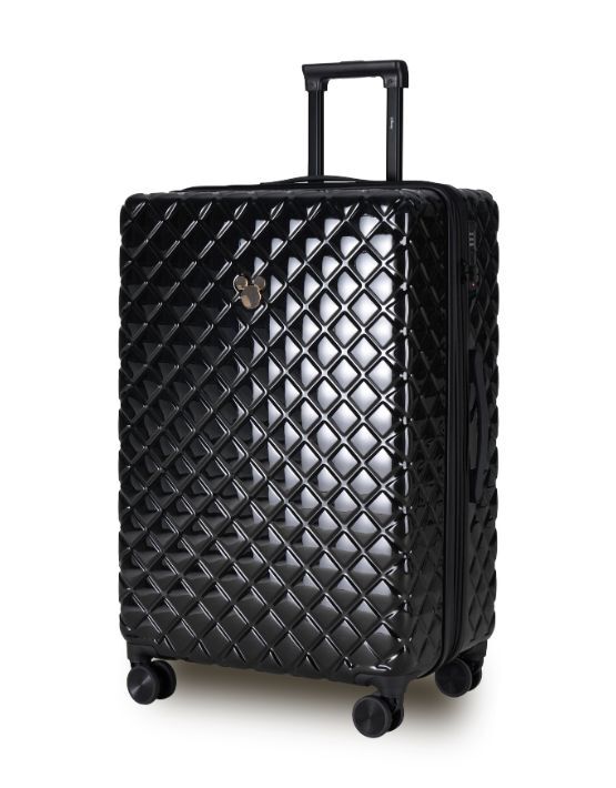 Disney Mickey Mouse DIS323 76cm Large 4-Wheel Spinner Luggage - Black Suitcase for Travel, Business Trips & Vacations