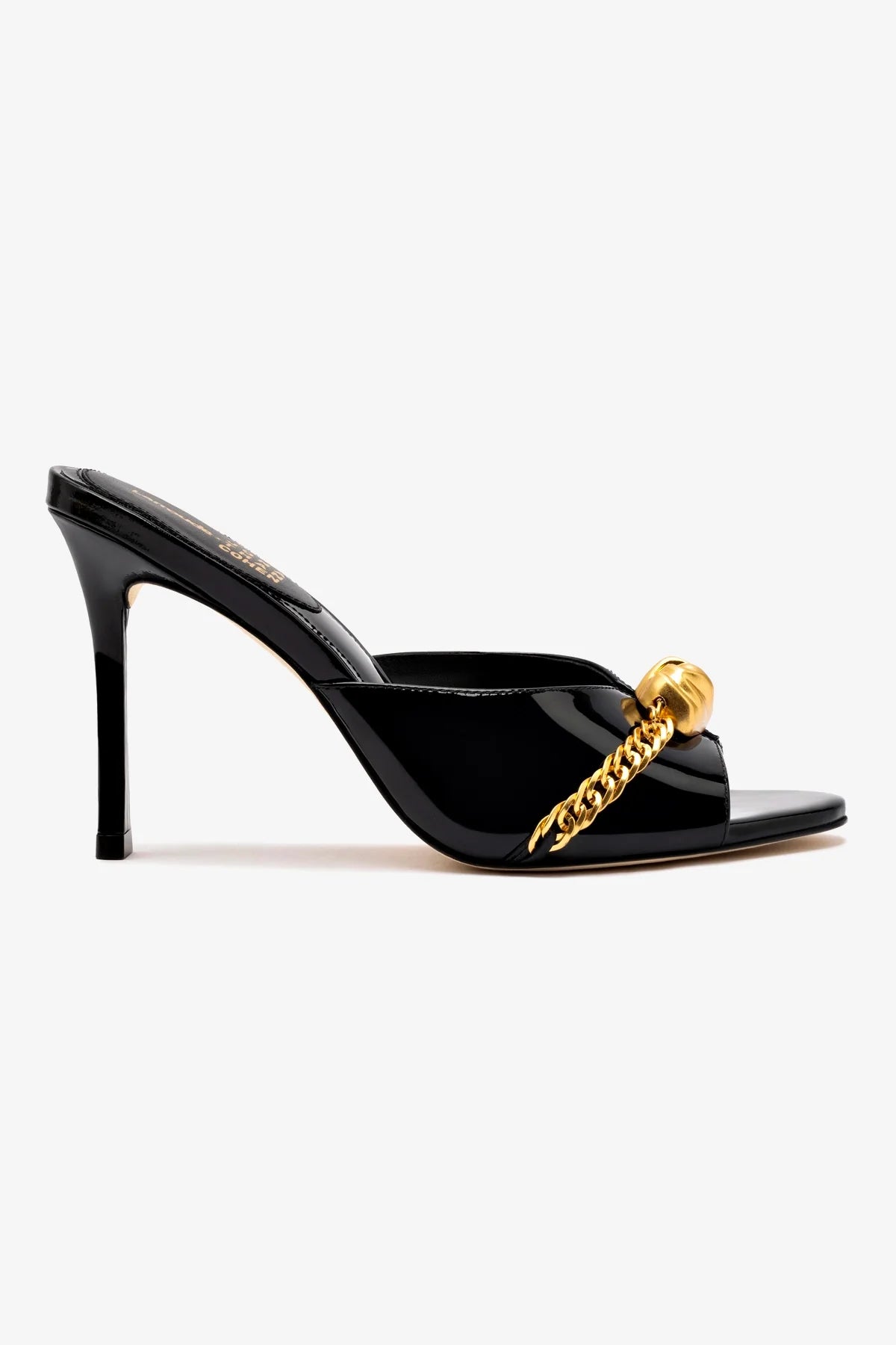 Larroudé x Jonathan Cohen Black Patent Leather Mules - Stylish & Comfortable Women's Shoes for Work, Parties & Everyday Wear