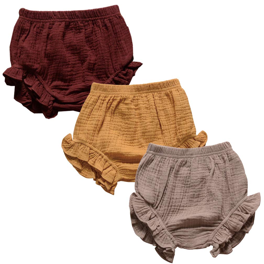 Newborn Baby Shorts Set - 3PC Cotton Linen Bloomers for Girls & Boys | Playtime & Summer Outfits