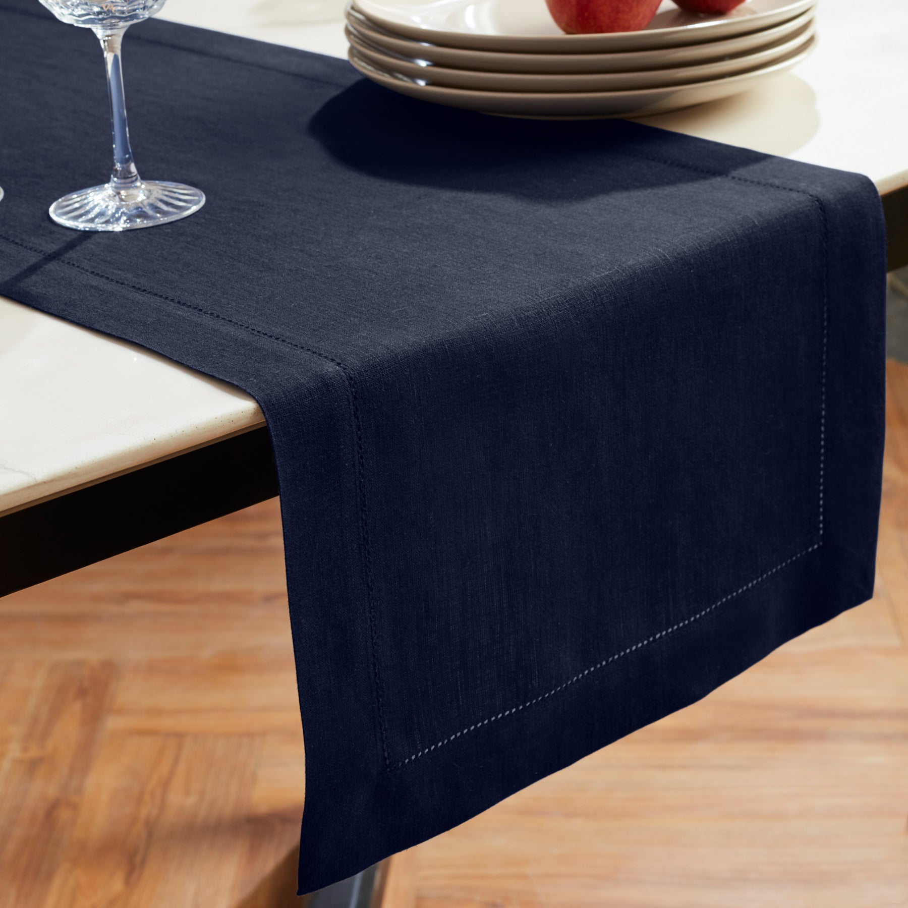 Sonoma Hemstitch Table Runner - Elegant Linen Table Decor for Dining & Special Occasions | Perfect for Weddings, Holidays & Home Decor