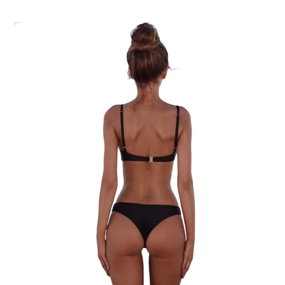 Meioro Low Rise Bikini Set for Women - Push Up Tankini for Beach & Pool