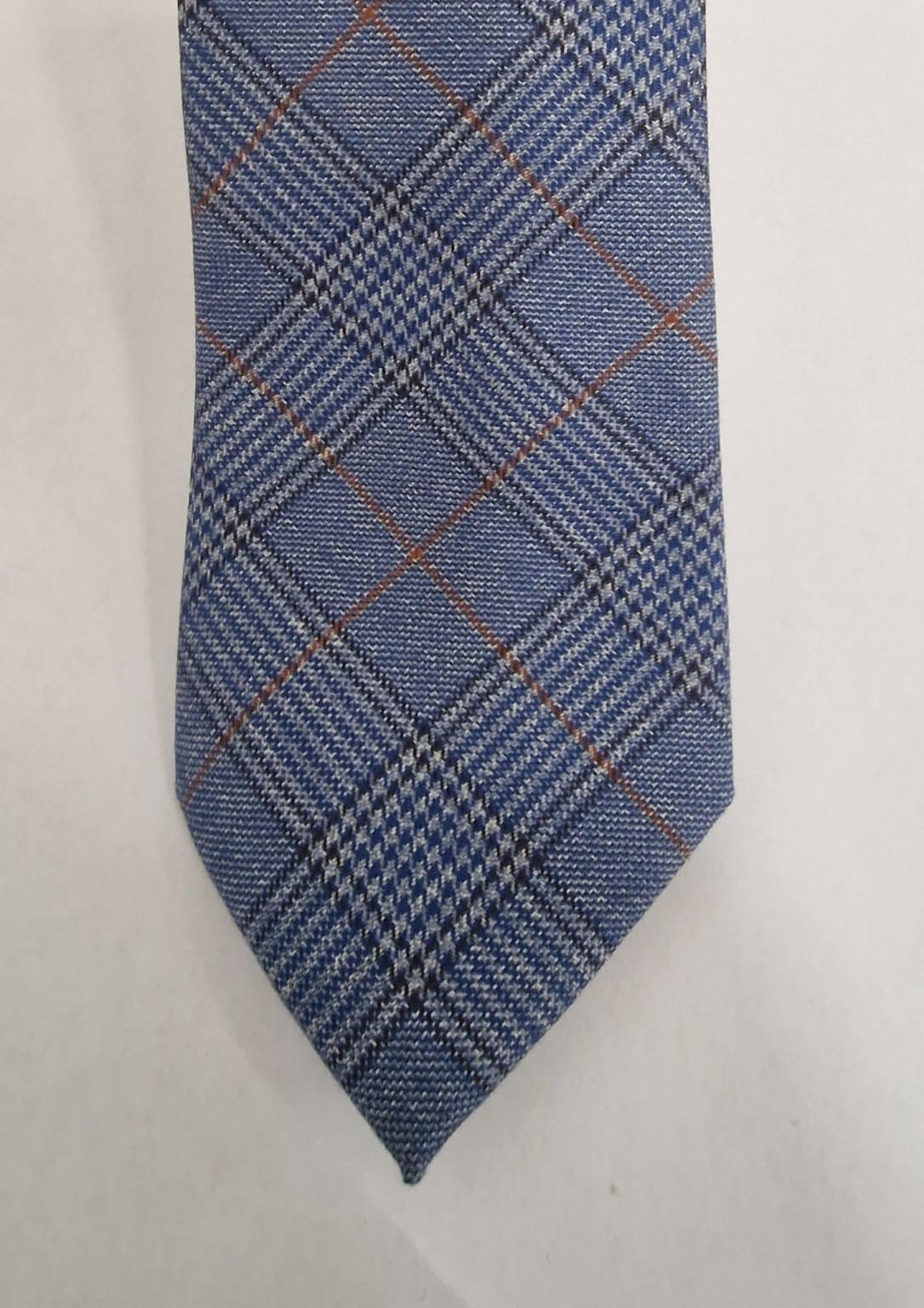 Marc Darcy George Light Blue Check Silk Tie for Men - Classic Business & Formal Wear Accessory - Perfect for Weddings, Office & Special Occasions