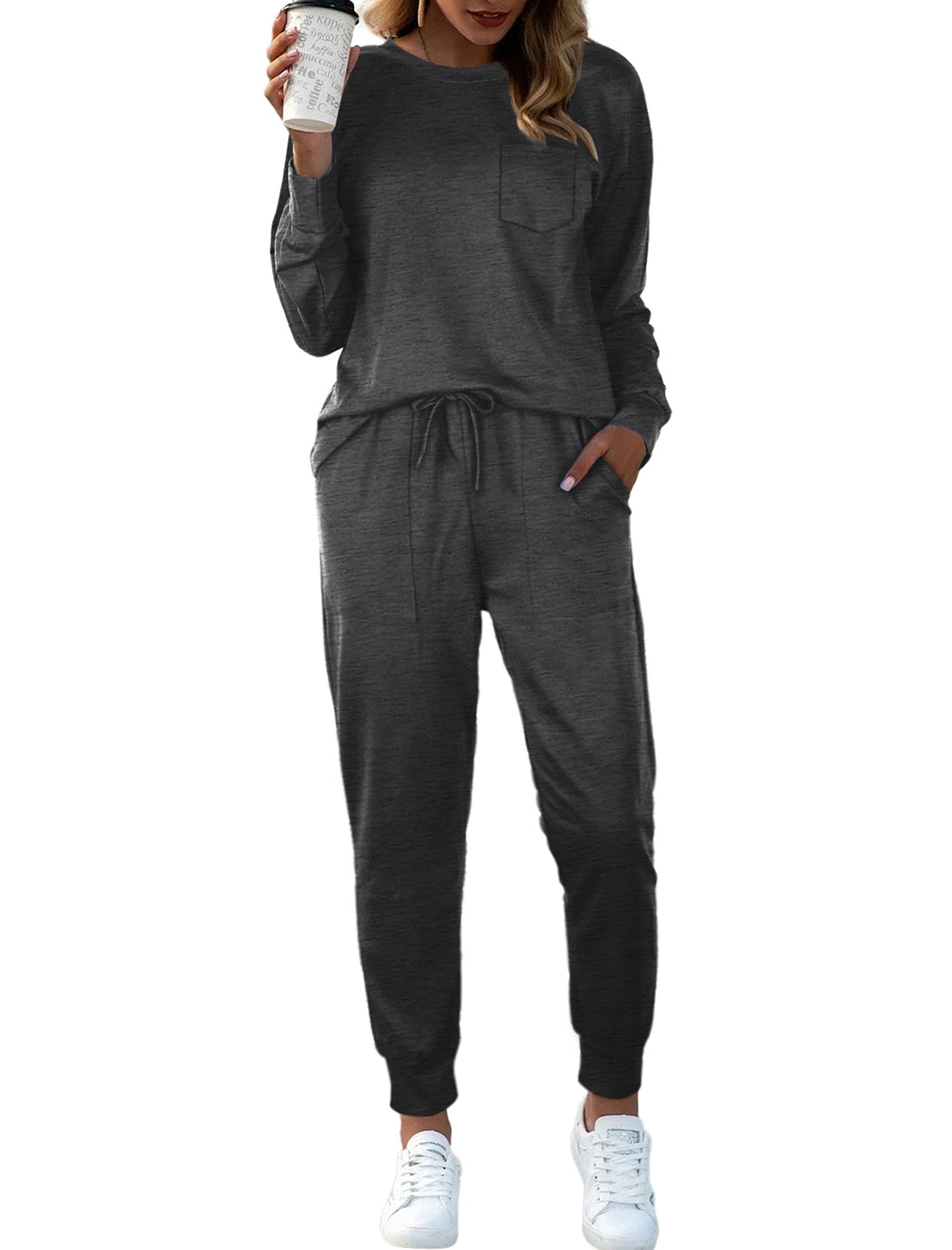 Bofell Women's 2-Piece Lounge Set - Trendy Sweatsuit & Travel Outfit | Soft Pajama Set for Home, Yoga & Vacation | 2024 Fashion Comfort Wear