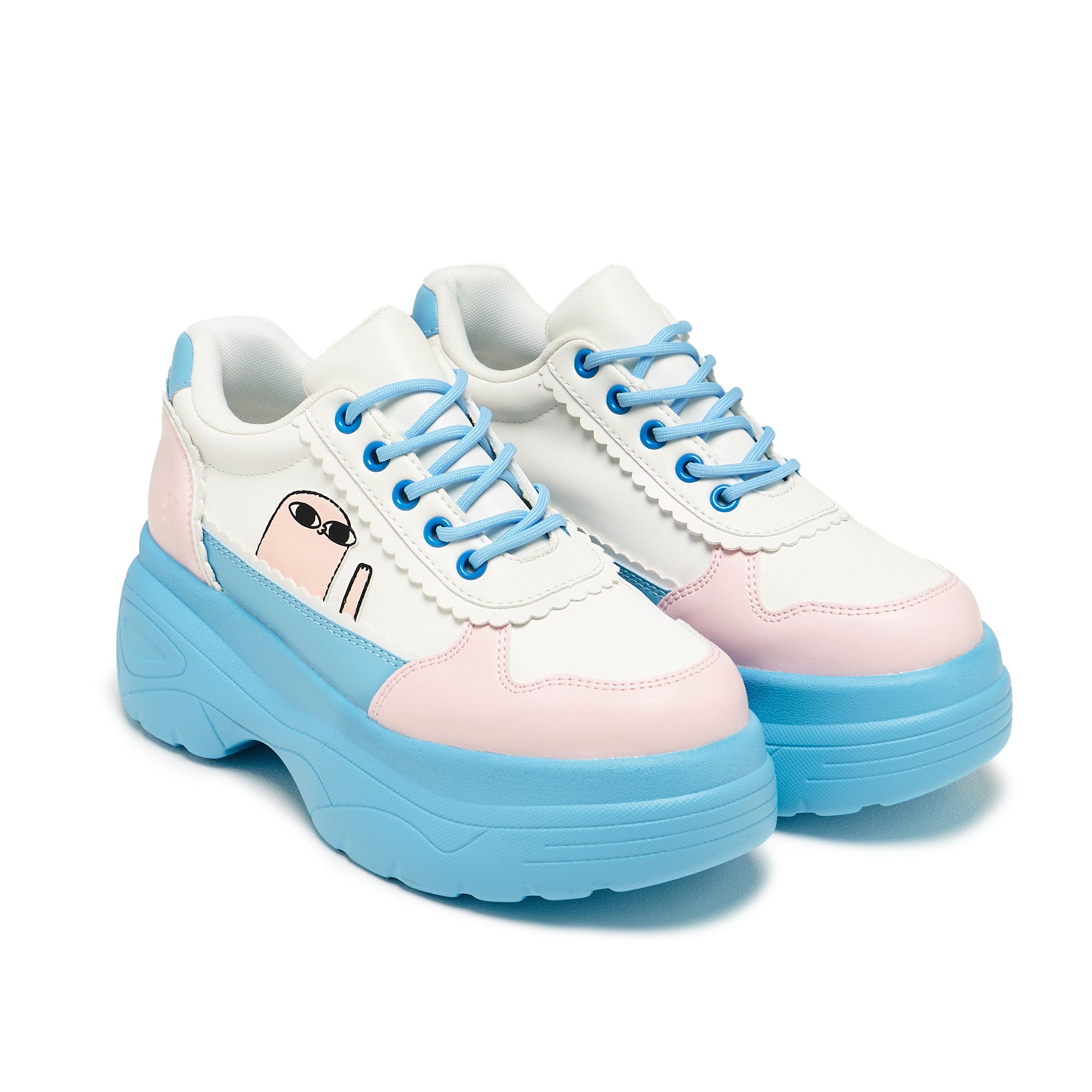 Bean Says Hi Chunky Sneakers - Blue | Stylish Comfort for Casual Wear & Street Fashion