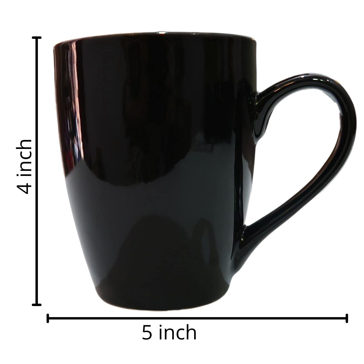 Premium Glossy Black Ceramic Coffee Mug - 10oz Tea & Milk Cup with Handle, Microwave & Dishwasher Safe - Perfect Gift for Best Friend, Office, or Home Use - Elegant Drinking Cup for Coffee Lovers, Breakfast, and Relaxing Moments