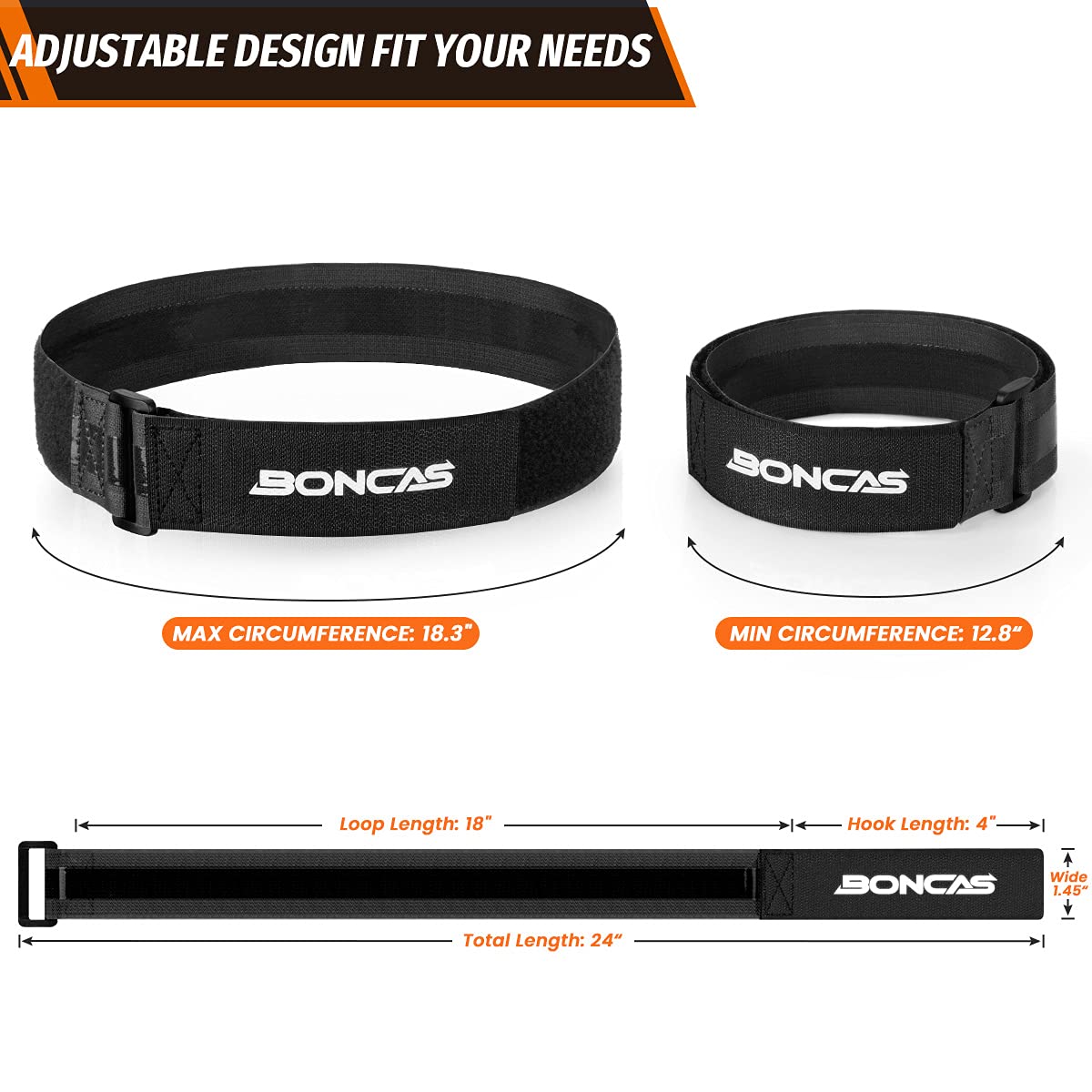 Boncas Adjustable Bike Rack Strap - Bicycle Wheel Stabilizer with Innovative Gel Grip | Prevents Wheel Spinning | Perfect for Car Racks, Travel & Outdoor Cycling Adventures